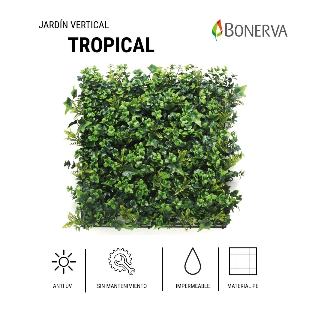 Jardín Vertical TROPICAL 1m2 (4 piezas 50x50cm) - Imagen 2