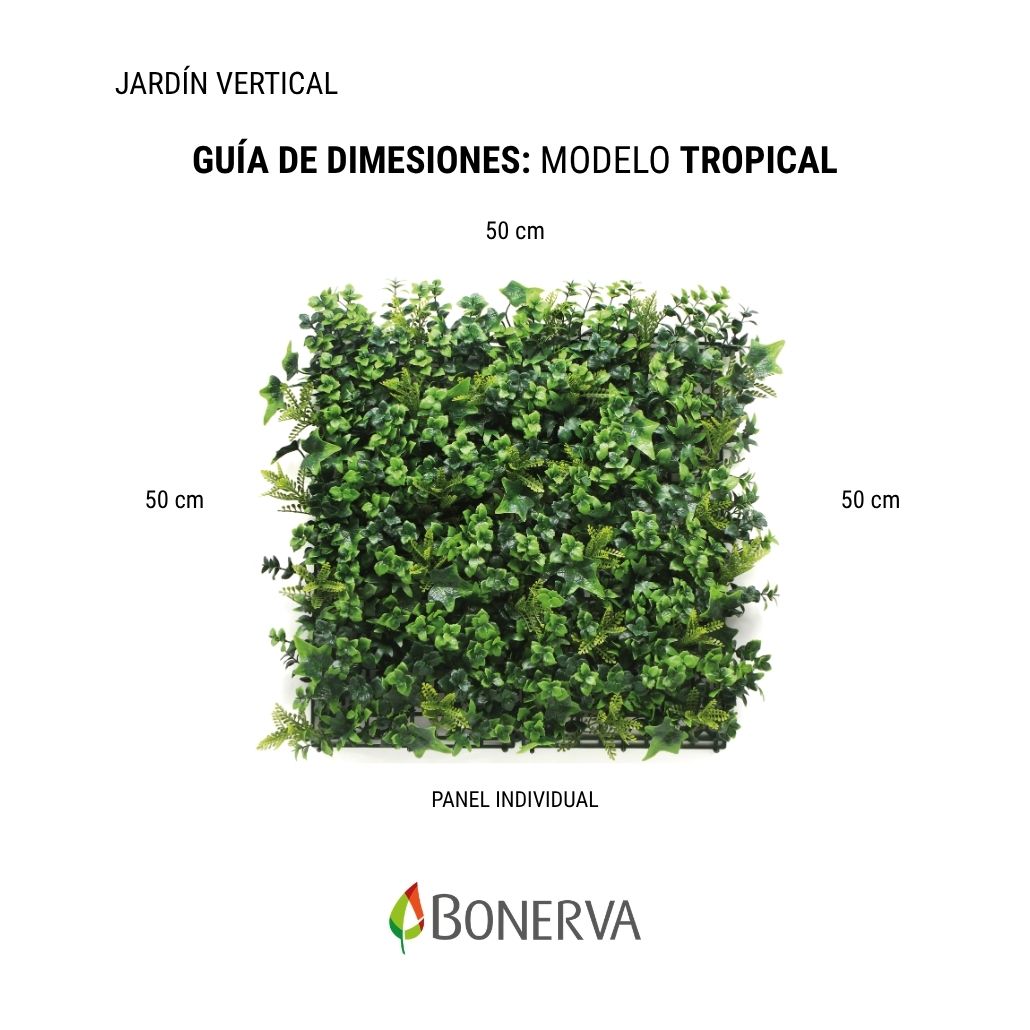 Jardín Vertical TROPICAL 1m2 (4 piezas 50x50cm) - Imagen 3