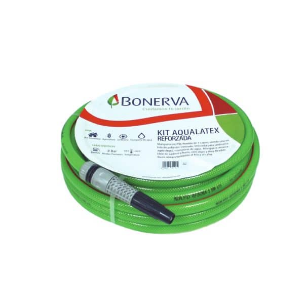 Manguera AQUALATEX REFORZADA KIT Rollo 15 Metros