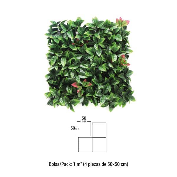 Jardín Vertical PHOTINIA ROJO 4 piezas 50x50cm - Imagen 4
