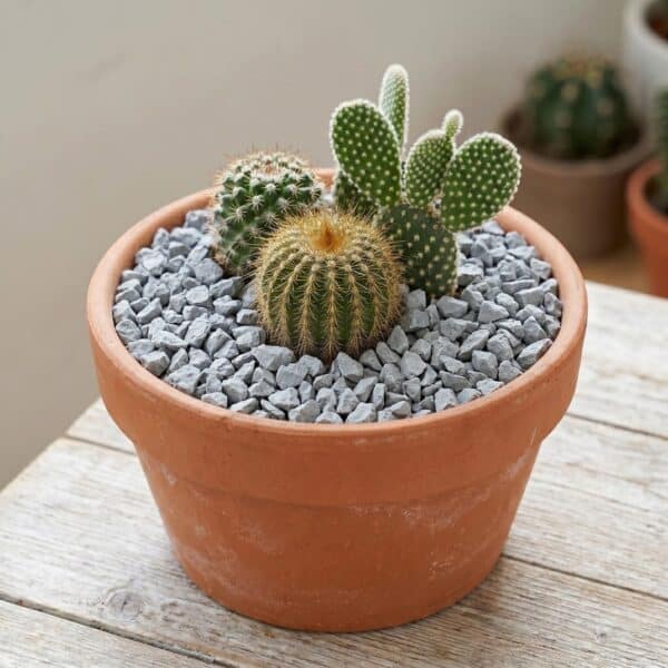 piedra decorativa para interior para decorar maceta cactus